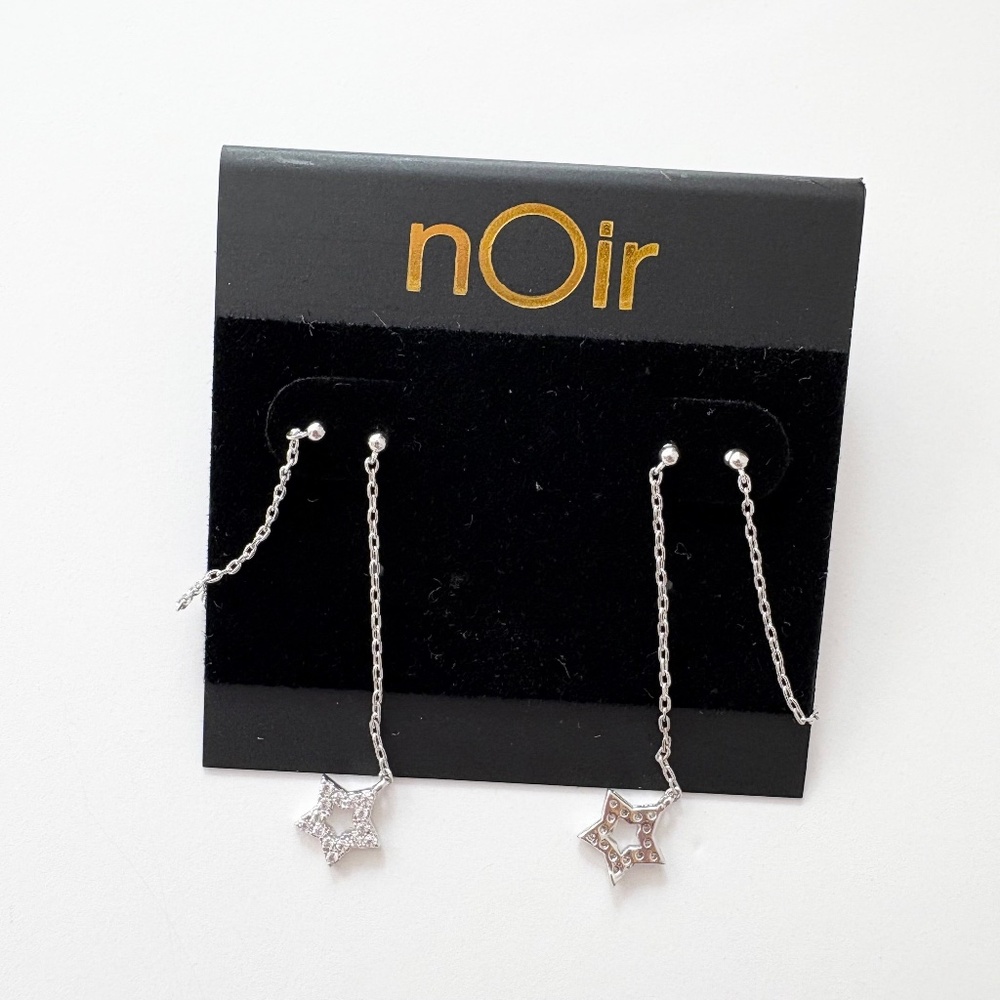 Noir NYC star double swinger earrings